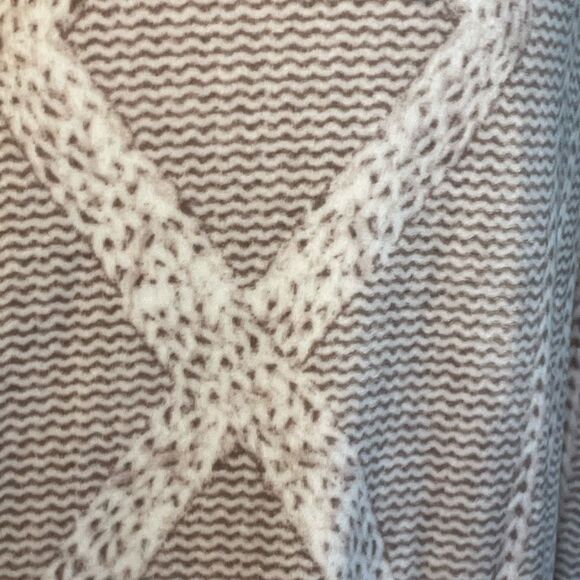 Vera Wang Simply Vera Velour Hooded Lounger Robe Tan White Fleece Long Sleeve M - Picture 5 of 8